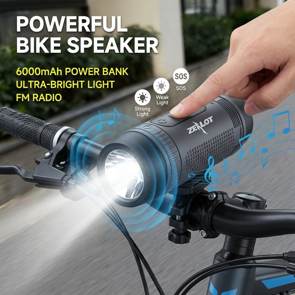 ZEALOT Riding Portable Bluetooth Speaker with Magnetic 4-in-1 Design IPX4 Water Resistant 36H Playtime TWS Pairing BT5.3 FM Radio for Outdoor Beach Audio Stereo 4000mAh Subwoofer